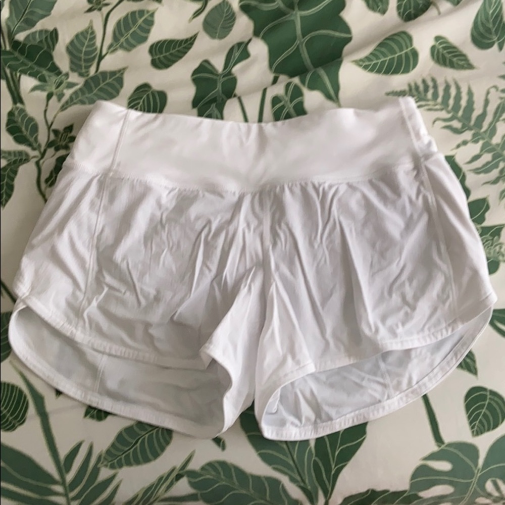 White Speed Up Lululemon Shorts